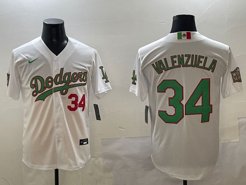 Men Los Angeles Dodgers #34 Valenzuela White Fashion Game 2025 Nike MLB Jersey style 306